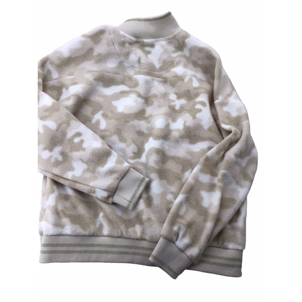 Zelos NWT 1/2 Zip Sherpa Ribbed Hem Pullover Size Large Ivory Camo - Picture 10 of 12